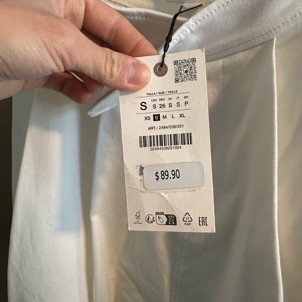 Zara pleated white midi skirt - Picture 7 of 8